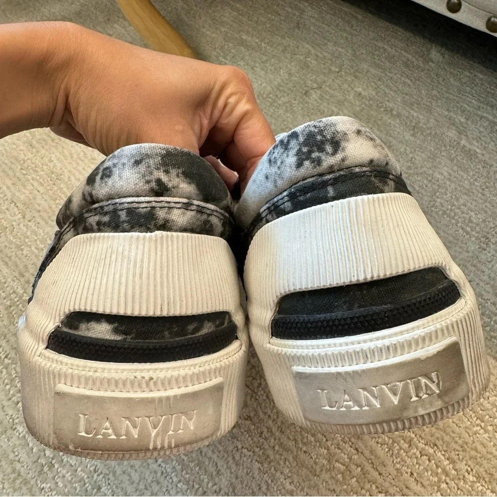 LANVIN Grey Vulcanized Tie Dye shoes Size 9